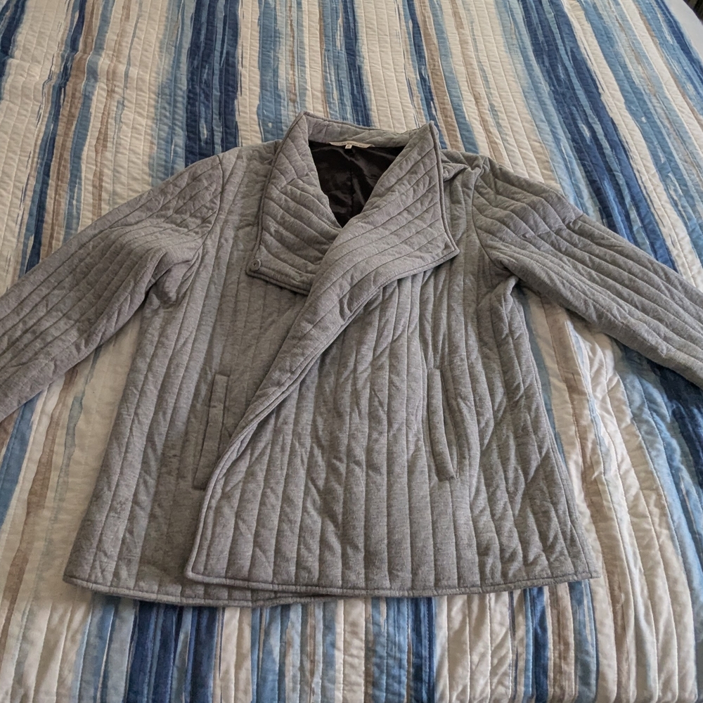 RACHEL Rachel Roy Grey and Black Quilted Jacket - Picture 3 of 5